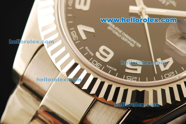 Rolex Datejust II Rolex 3135 Automatic Movement Full Steel with Black Dial and White Arabic Numerals - Click Image to Close